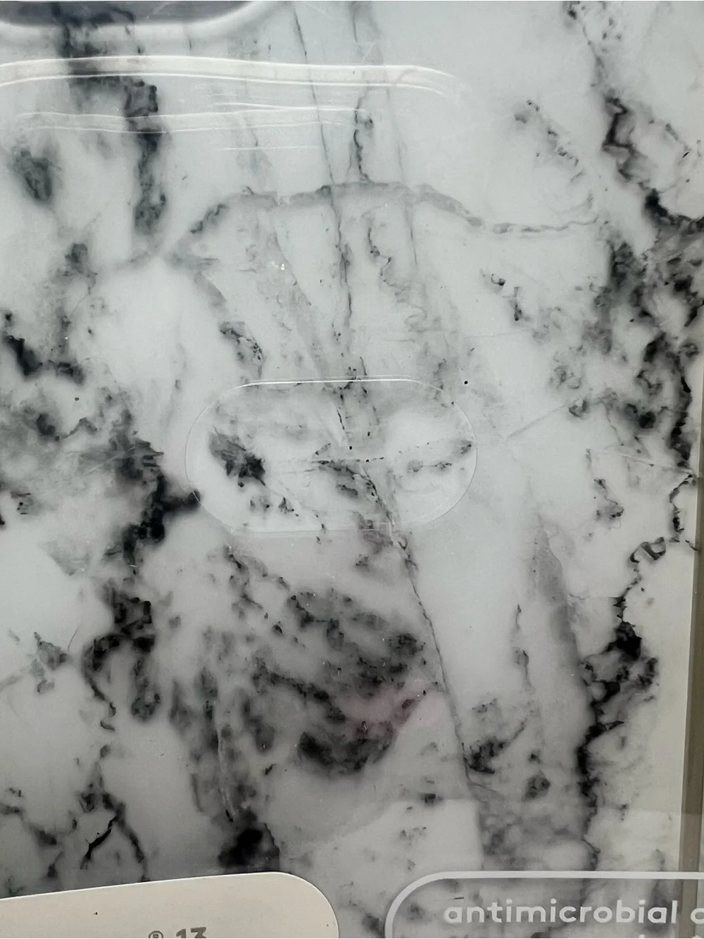 Marble Pattern Clear White & Black iPhone 13 Case